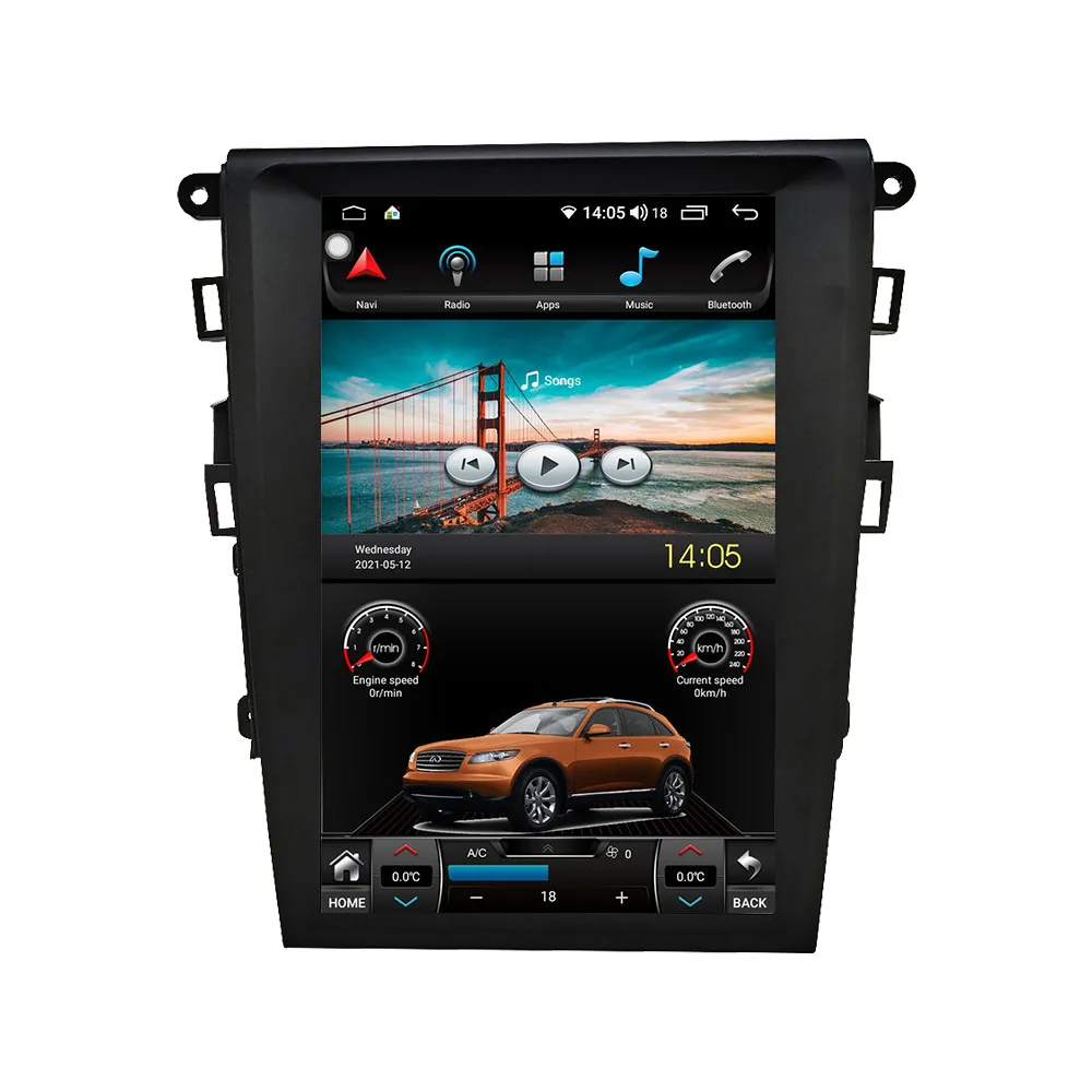 

Android 10 12.1 inch PX6 Tesla Stil for Ford Mondeo 2013 2018 DVD GPS Car Navigation Multimedia Player Car Video Stereo Radio