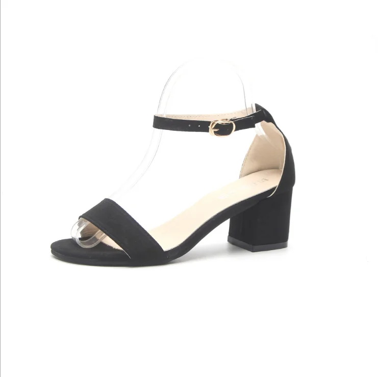 

Trending Products 2021 New Arrivals Lady Sonia Thick Heels Ladies Fish Mouth Belt Buckle Womens High Heel Women Shoes Sandals, As pictures