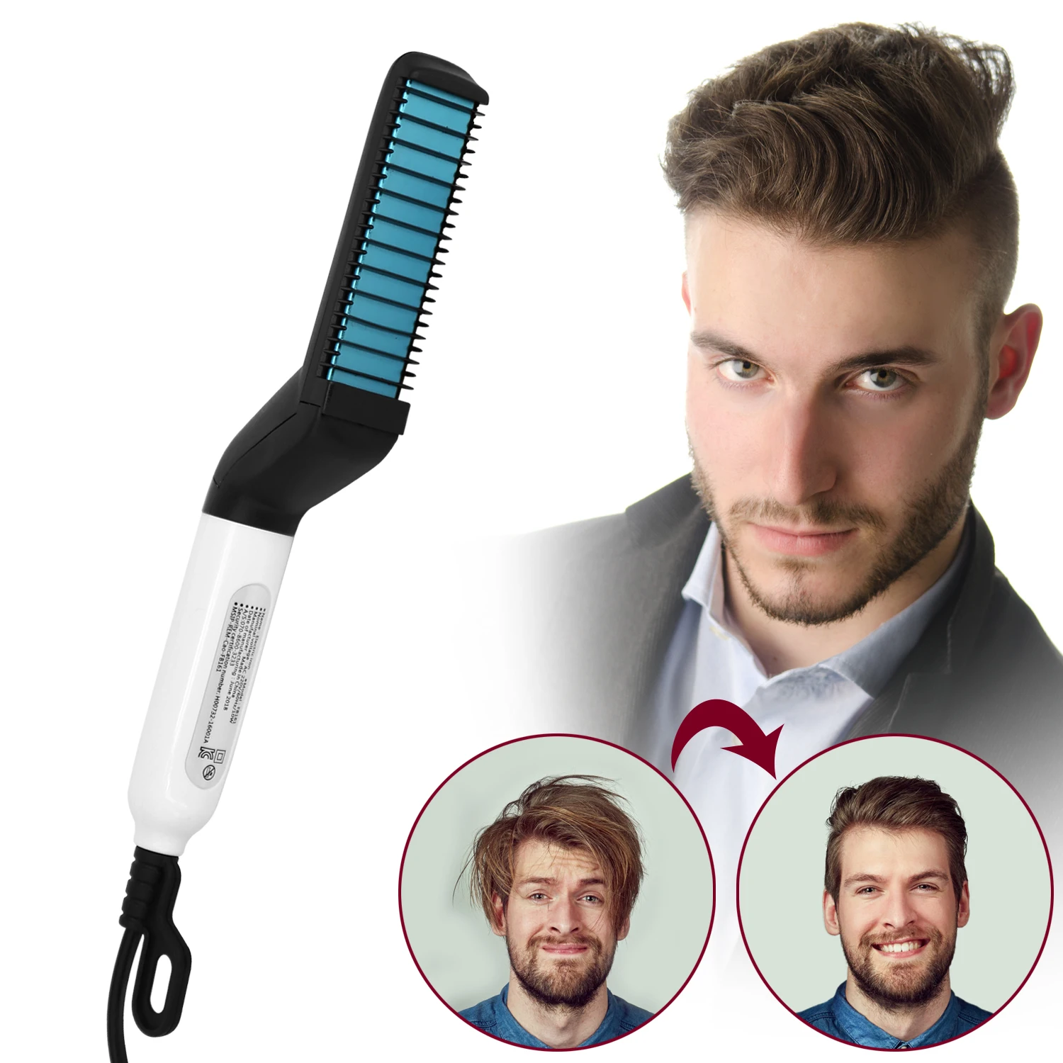 Heated Beard Hair Straightener Brush For Men Isightguard Electric Hot Comb  Beard Flat Iron Hair Styling For Men - Buy Hair Straightener Brush,Ionic Hair  Brush,Beard Brush Product on 