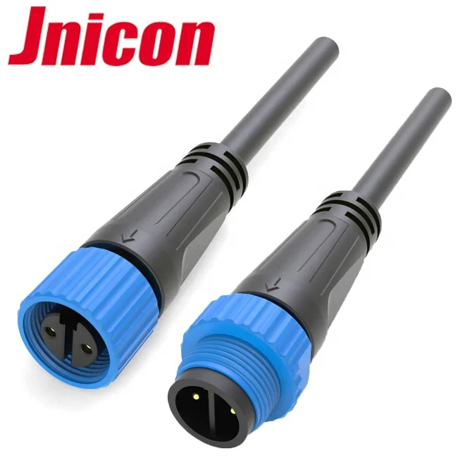 Jnicon M15 waterproof 2 pin male female gender led lighting connector