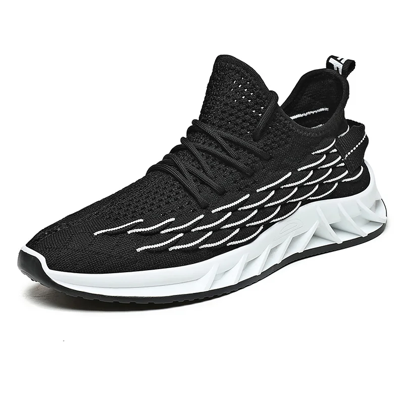 

Men Dress Shoe Sports Style Leisure Male Single Shoes Flying Weave Fish Scale Pattern Men's Running Sneaker Walking Shoes