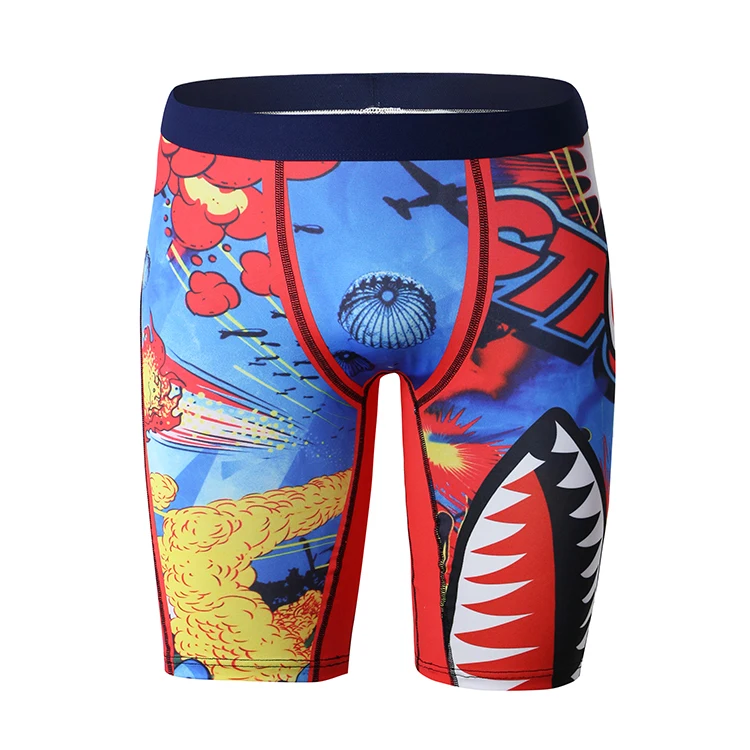 

High Quality Popular Printed Men's Sports Shorts Seamless Compression Men Underwear Boxer Briefs, As shown in the picture