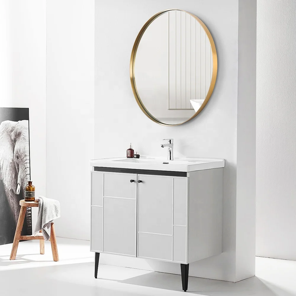 

[UK Warehouse] Stainless steel frame gold color metal decorative frame mirror top sale round framed wall mirror, Gold,black.silver
