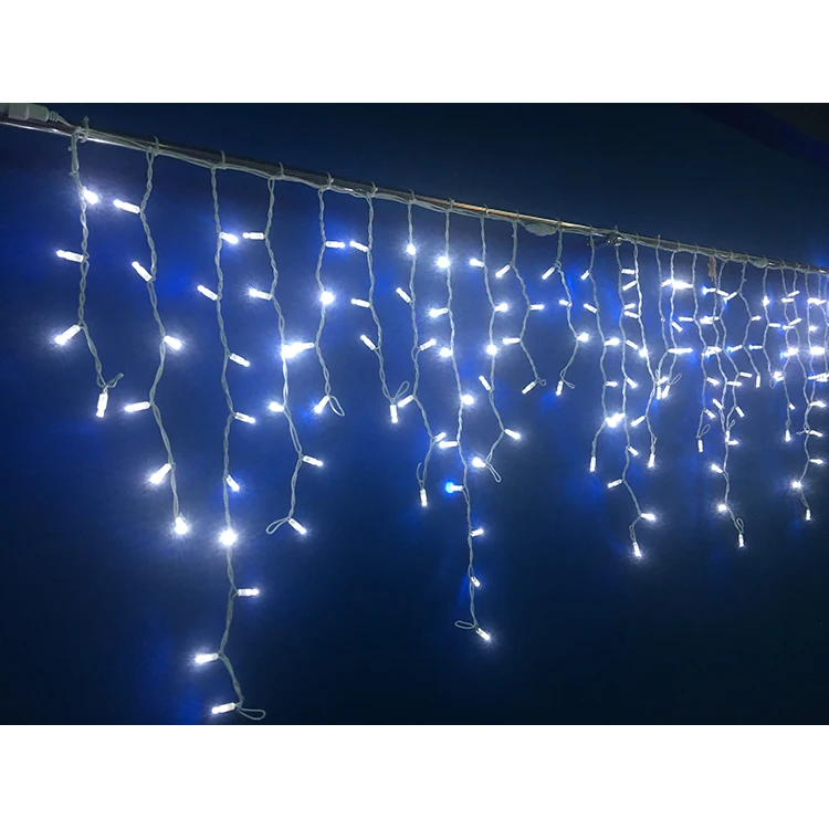 New product party decoration ice Led string decoration ice light white 3m x 0.9m white cable