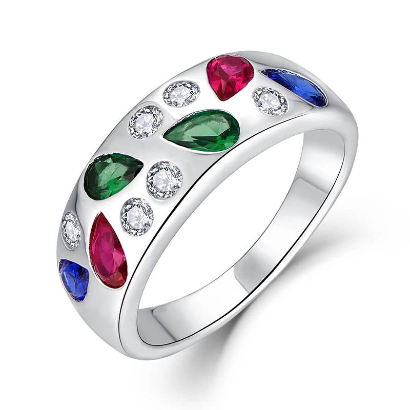 

Fashion jewellery branded fancy multicolor collection 925 sterling silver colorful stone ring
