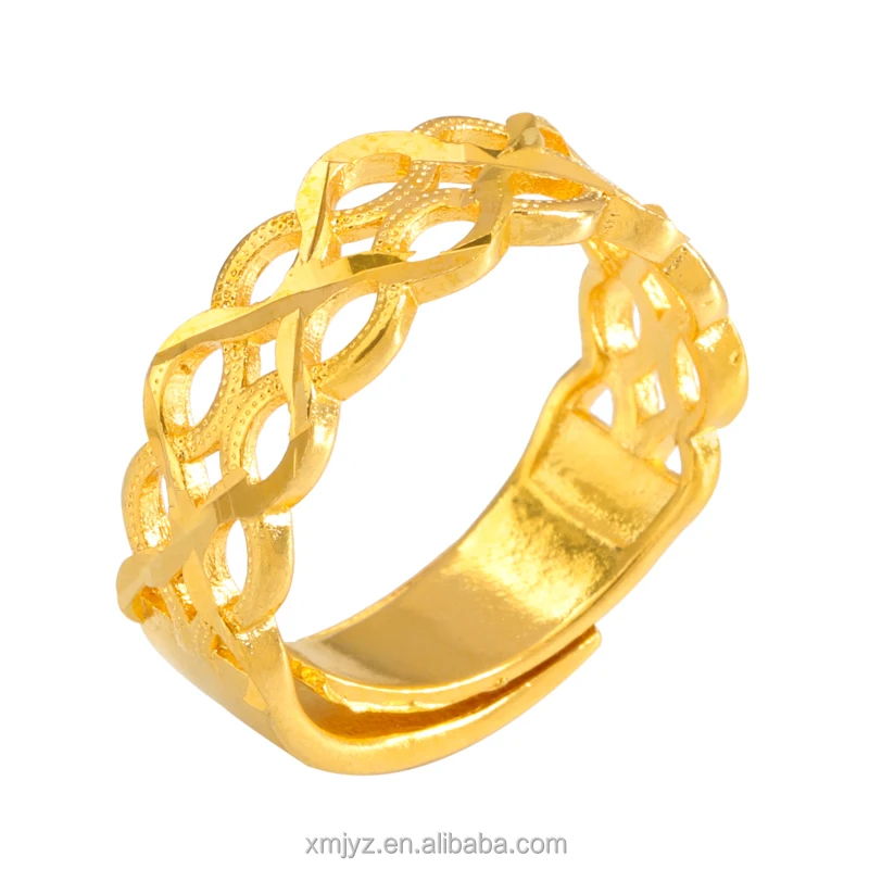 

Japanese And Korean Fashion Women's Rings Brass Gold-Plated Oval Ring Open Ring Women's Stall Jewelry Wholesale