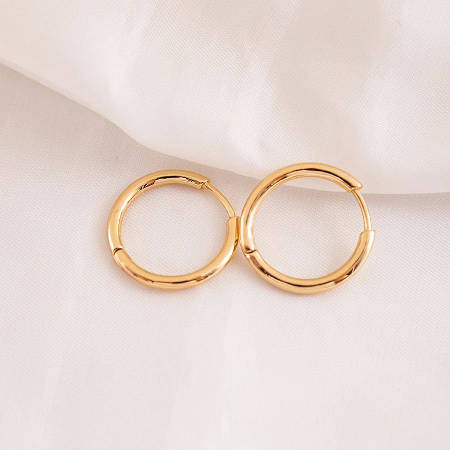 

Stainless steel gold-plated thin circle metal unisex earrings exquisite earrings