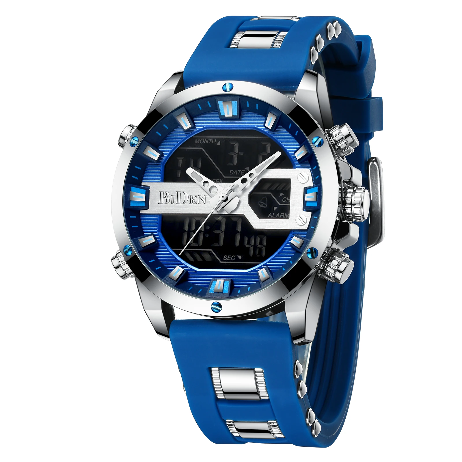 

BIDEN Relogio Masculino Top Brand Men Military Sport Watches Mens LED Analog Digital Watch Male Army Stainless Quartz Clock 0216