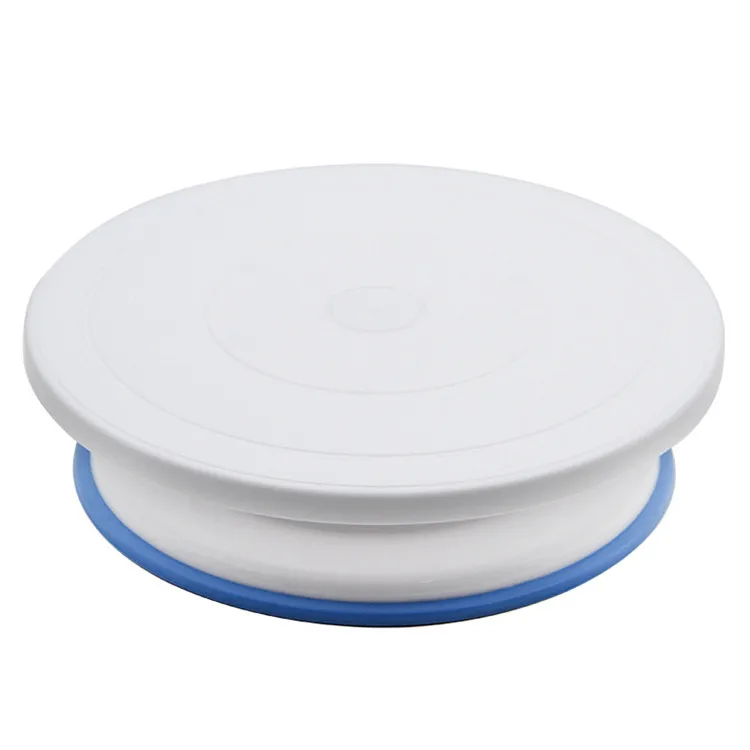

Food grade plastic rotating cake decorating turntable, White