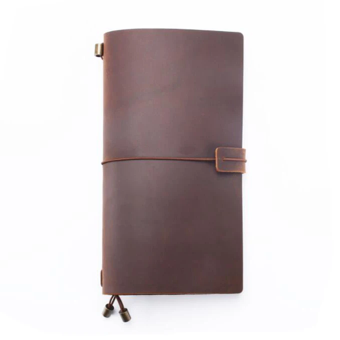 

High grade elastic bound a5 vintage leather travelers notebook set