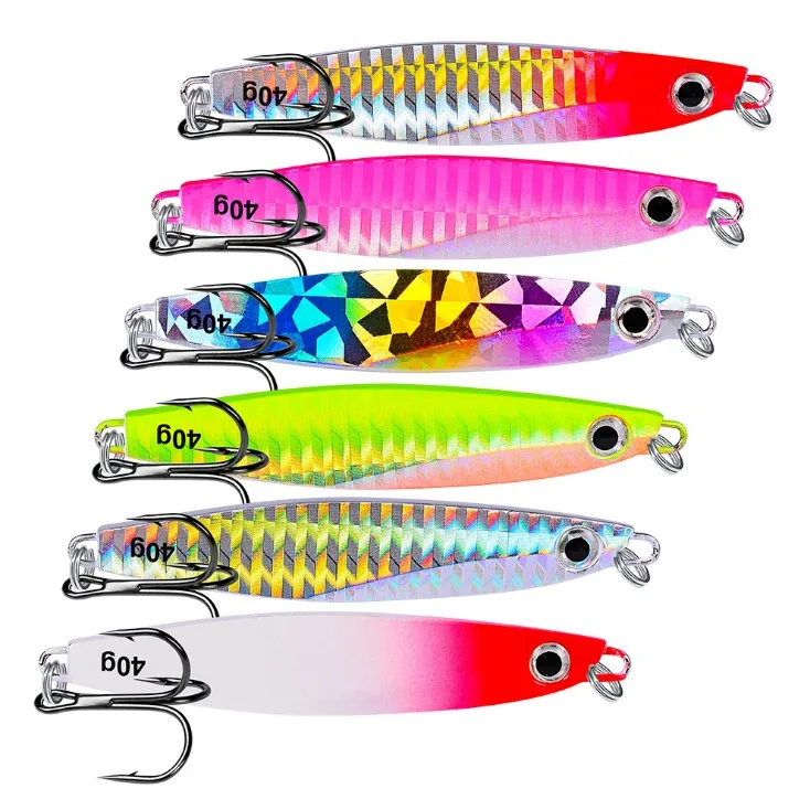 

OEM 6 colors metal jigging 7g10g14g17g21g30g40g metal fishing bait bionic hard bait, Vavious colors