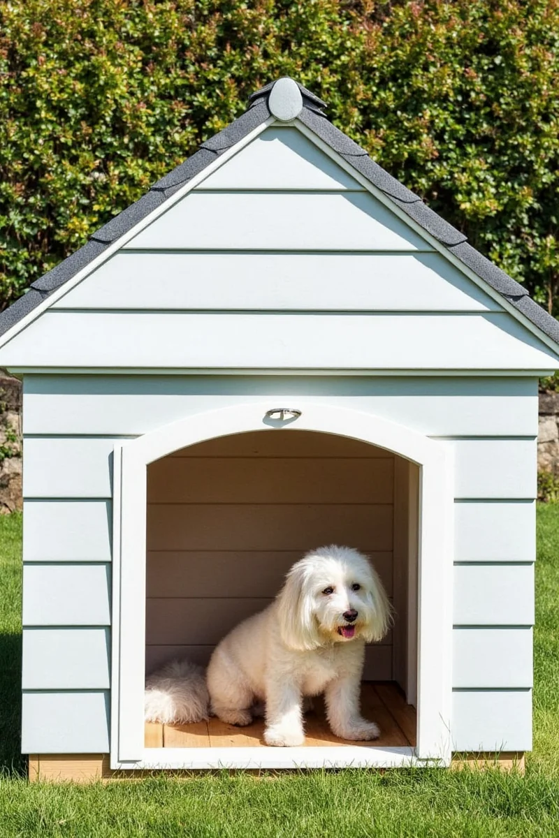 Comparison chart of 5 top-rated garden sheds for pets showing prices, features, and recommended users.