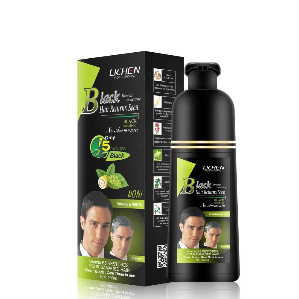 

Lichen OEM and ODM Fast Dyeing Black Hair Shampoo