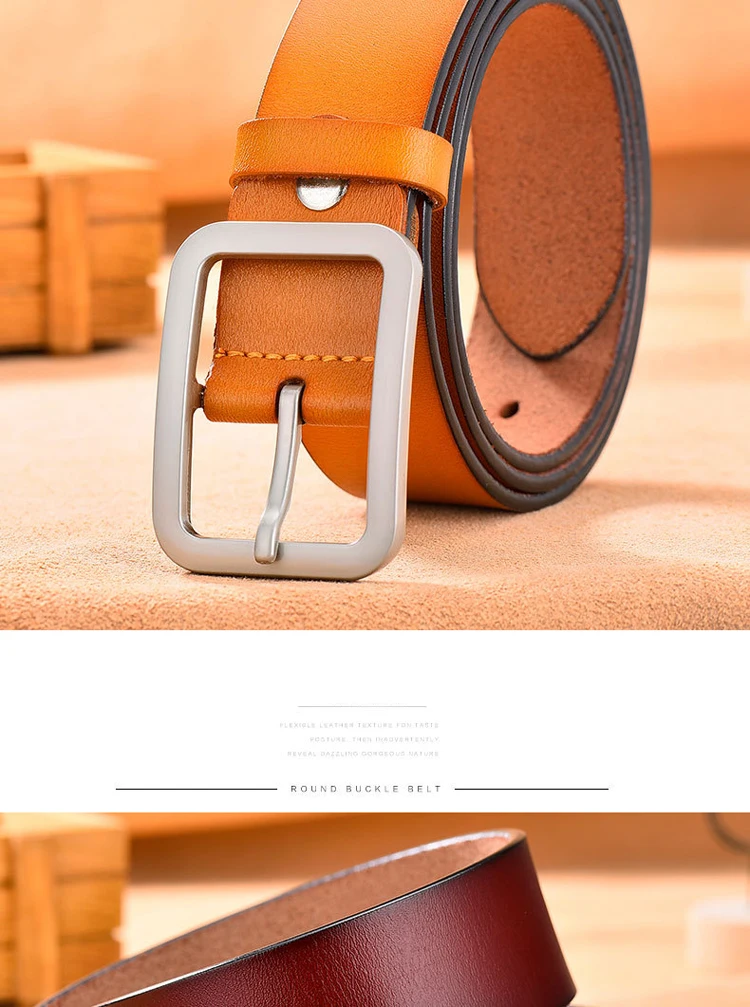 Cool Newest Square Buckle Design Women Men Waist Band For Jeans 