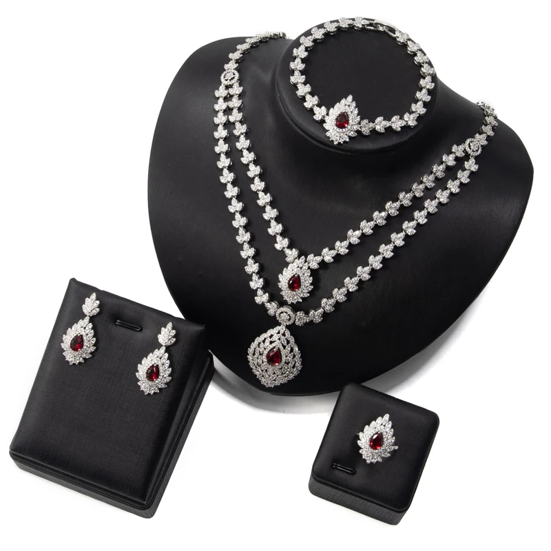 

Lady Jewelry Gold Plated Zircon Necklace Wedding Jewelry Set