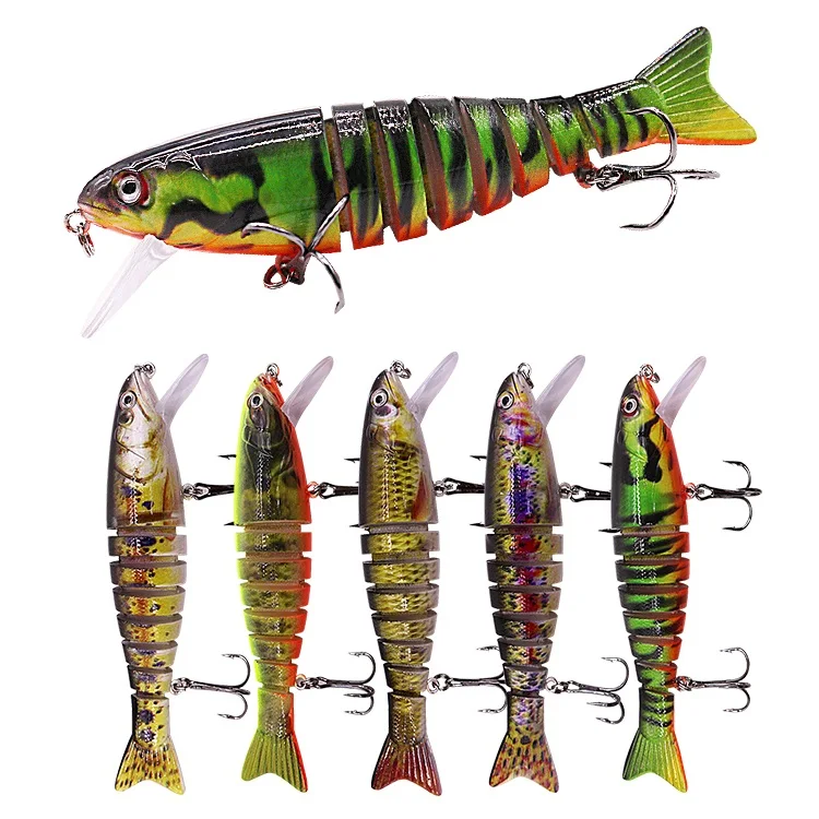 

New arrival 105mm 17.2g glide Jointed Minnow bait 8 Sections bass swimbait Fishing lure with steel ball, 5 colors