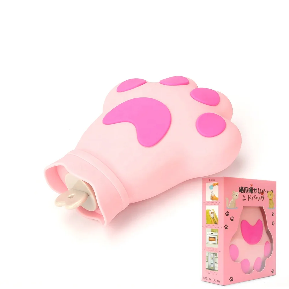 

Silicone hot water bottle water bag warm palace hand warmers mini portable explosion-proof plush warm baby students, Multiple colors