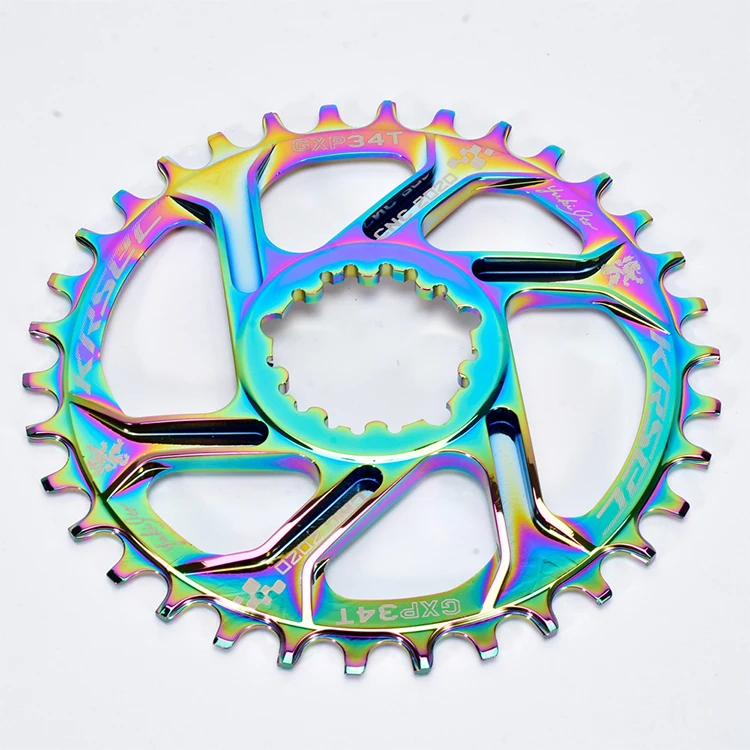 

KRSCT Narrow Wide Mountain Bike Chainwheel 6mm Offset MTB Bicycle Chain ring, Rainbow