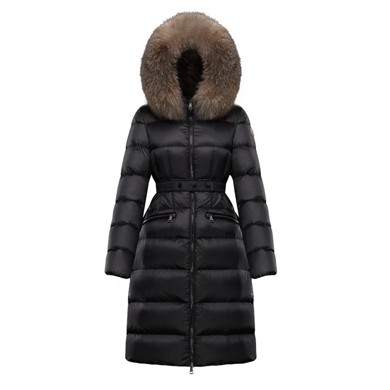 

Winter New Fashion Glossy Detachable White Duck Down Thick Puff Jacket Long Style Moncleres Womens Coats