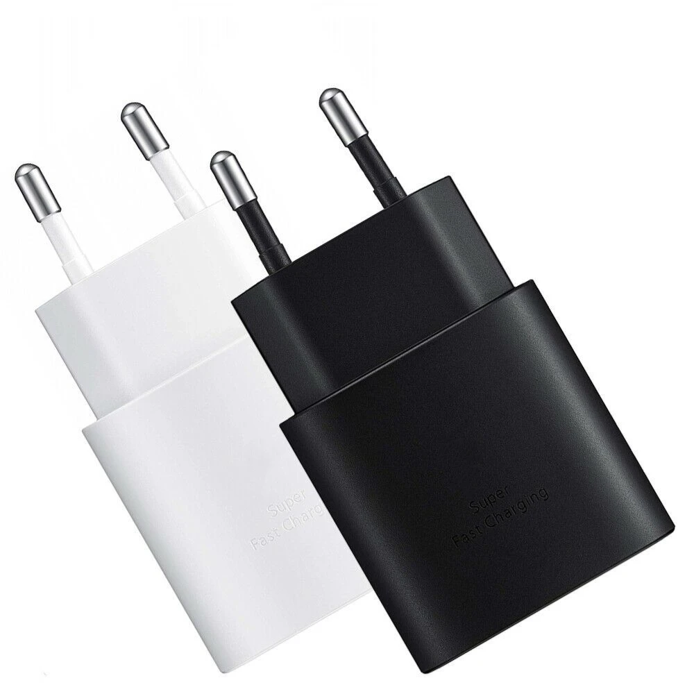 

Original Super Fast 25w PD USB Type C Quick Charger Adapter For Samsung Travel PD charger, Black white