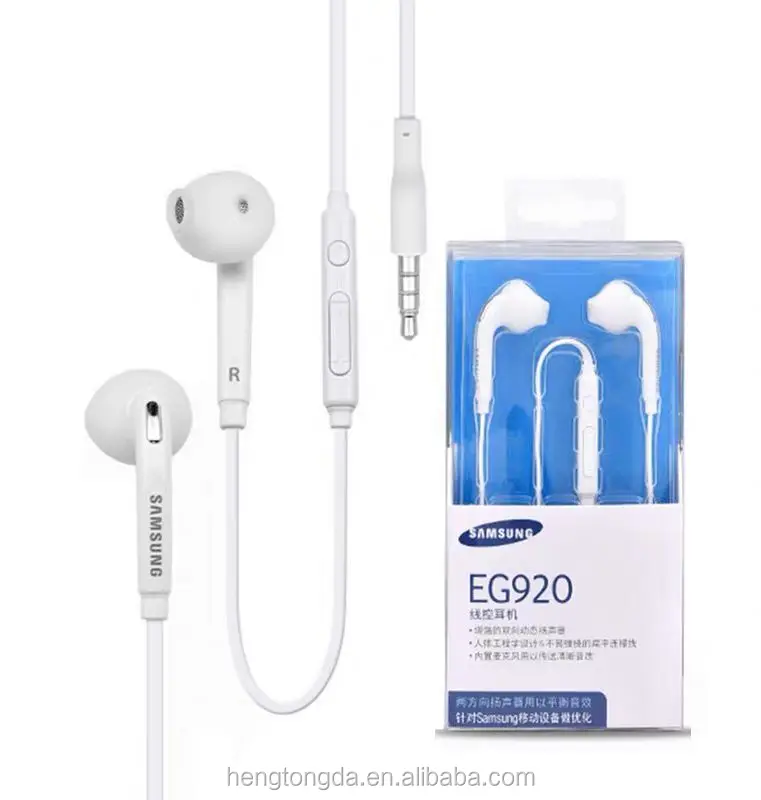 

retail package wholesale EO-EG920BW general headphone headset earphone for Samsung S6 S7 Note 4 5 in ear earphone, Black white