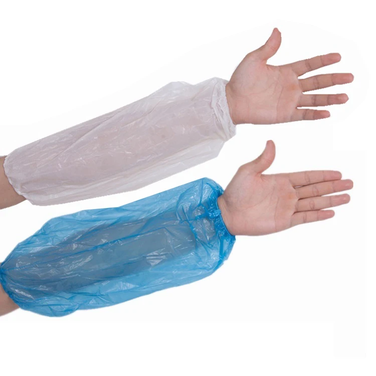 

disposable wholesale plastic arm sleeve cover blue PE oversleeve, Blue,white