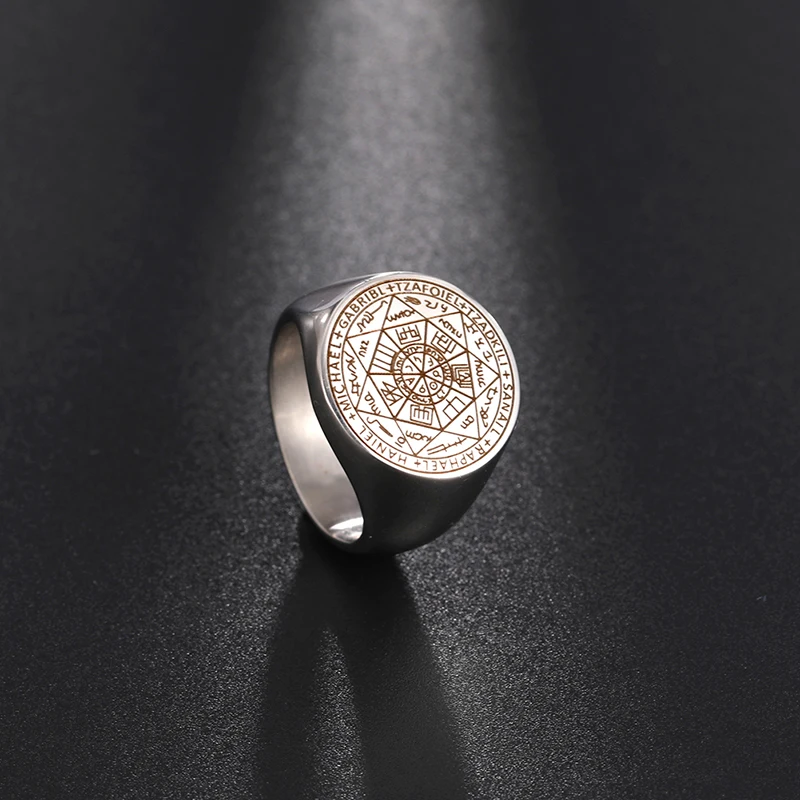 

Secret of Universe Viking Ring for Men Gabriel Jofiel Thavael Azrael Michael The Seven Archangels Stainless Steel Rings