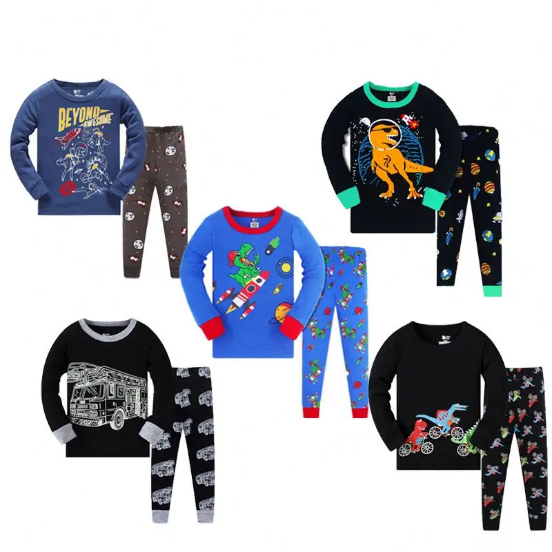 

Cute Printing 100% Cotton Children Pjs Boys Sleepwear Kid Pajamas Clothes Comfortable Home Wear Kids Pajamas Set Pyjamas Kids, Many colors