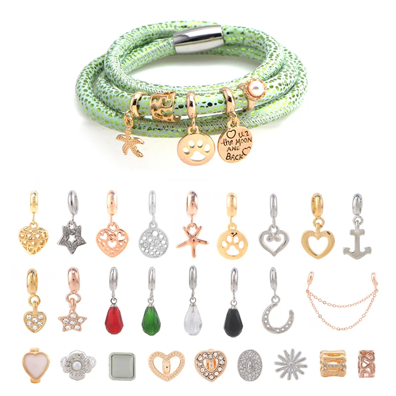 

Fashion personalized custom bracelets slide charm bracelet