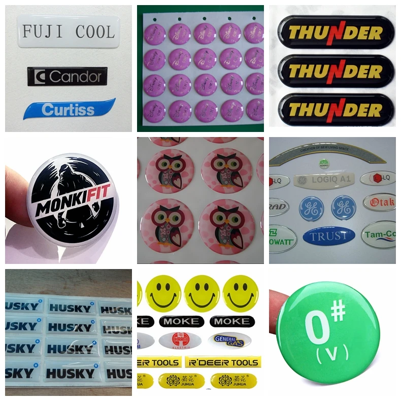 Polyurethane Domed Decals Labels,Crystal Sticker Full Color Cartoon