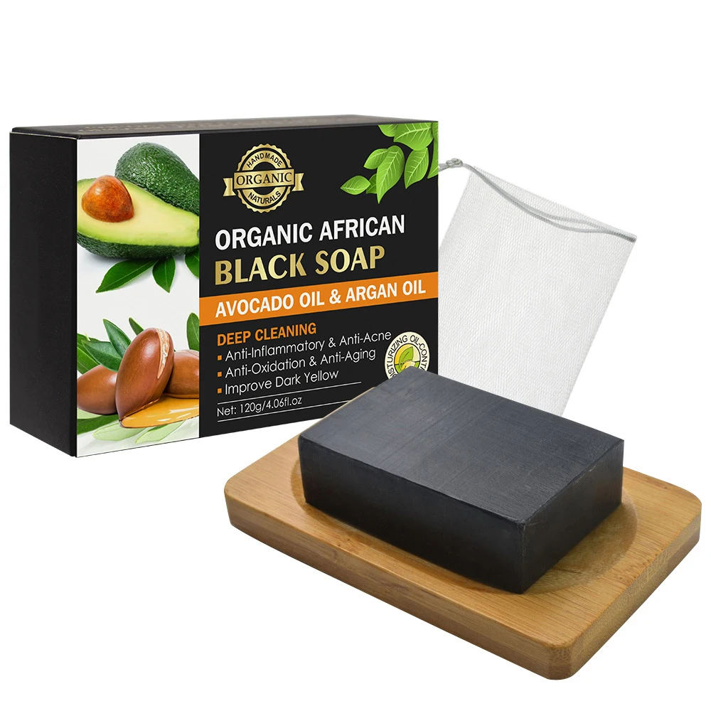 

Private Label 100% Natural Argan Oil Shea Butter Handmade Soap Skin Care Organic African Black Soap