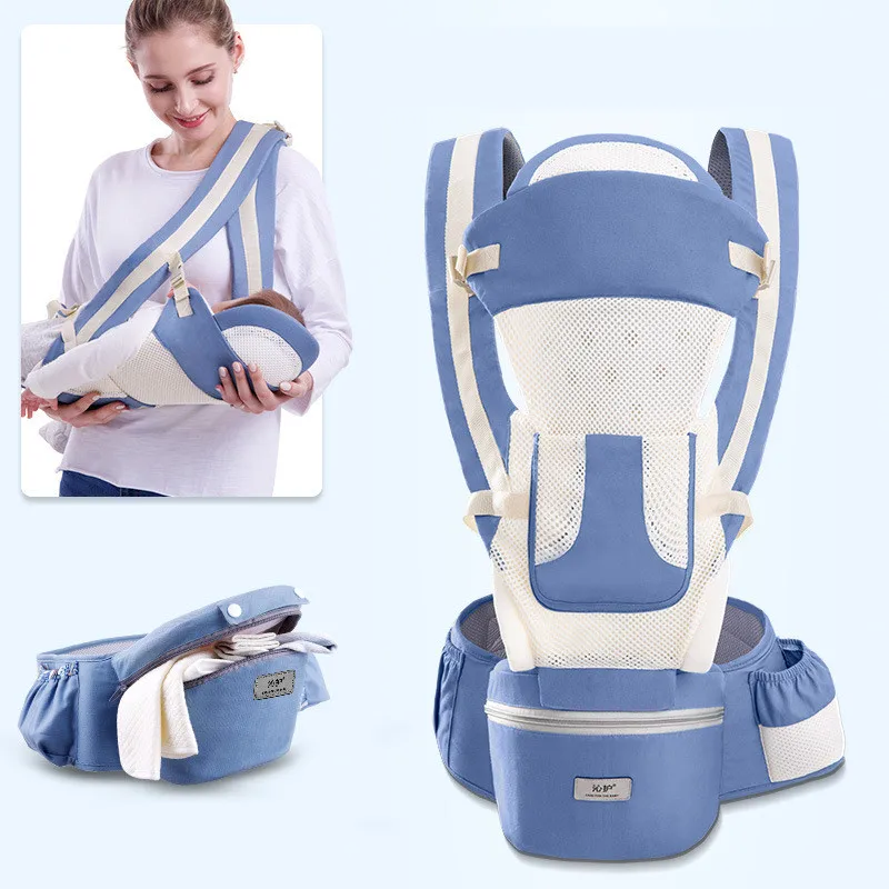 

New hipseat for newborn and prevent o-type legs 10 in 1 carry style loading bear 20Kg Ergonomic baby carriers kid sling, Blue, red, pink,purple,black