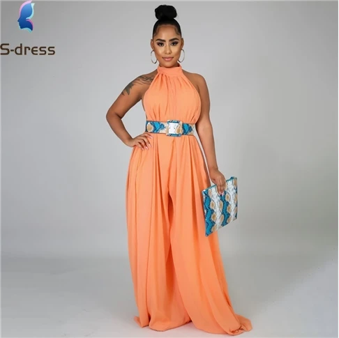 

Drop Shipping custom clothing women jumpsuit women's pants Casual chiffon loose backless women clothing 2021, 9 colors