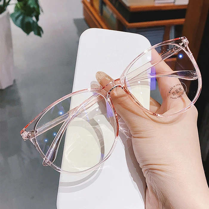 

Retro Optical Spectacle Frames Fashion Women Pink Transparent Clear Lens Anti-Blue Ray Glasses Cheap Fram Eye Wear In Stock