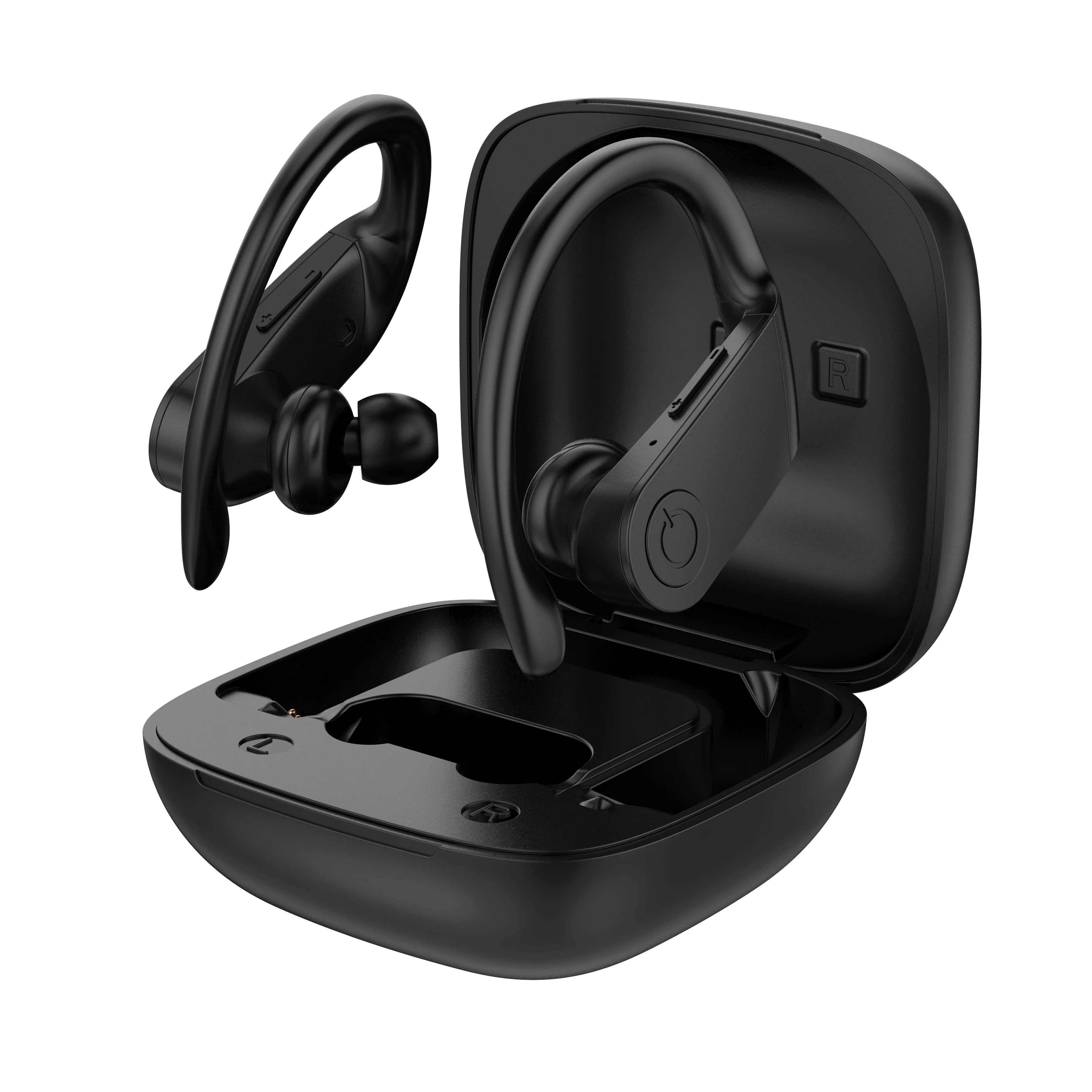 

b11 Wireless Earphones Noise Canceling Ear hook Earbuds LCD Display on Charging box for powerbeats 3