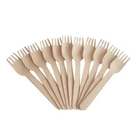 

Wholesale Biodegradable Eco Friendly Disposable Degradable 160MM Salad Birch Wood Fork