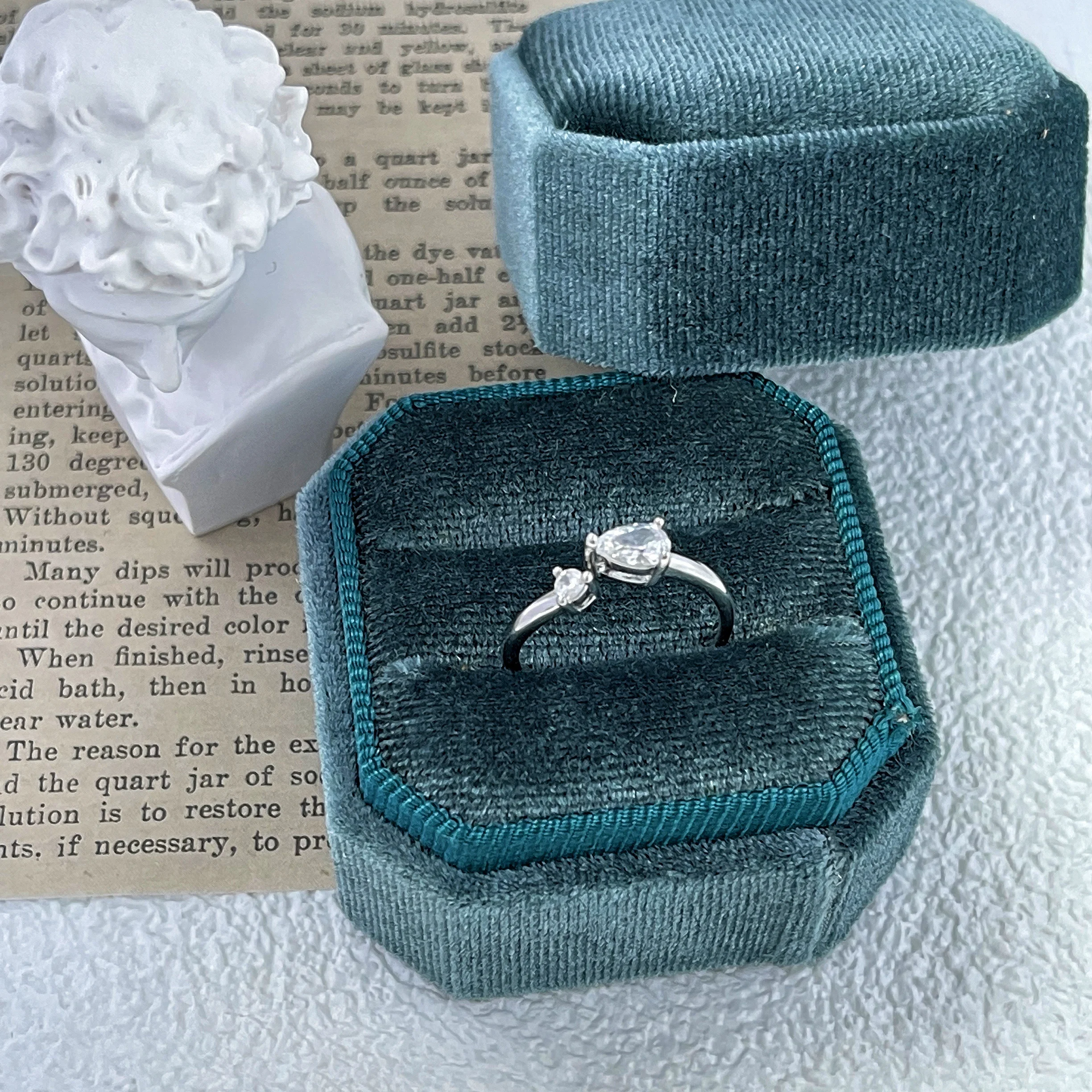 

Hot selling newest micro set heart shaped Zircon open adjustable ring for Women