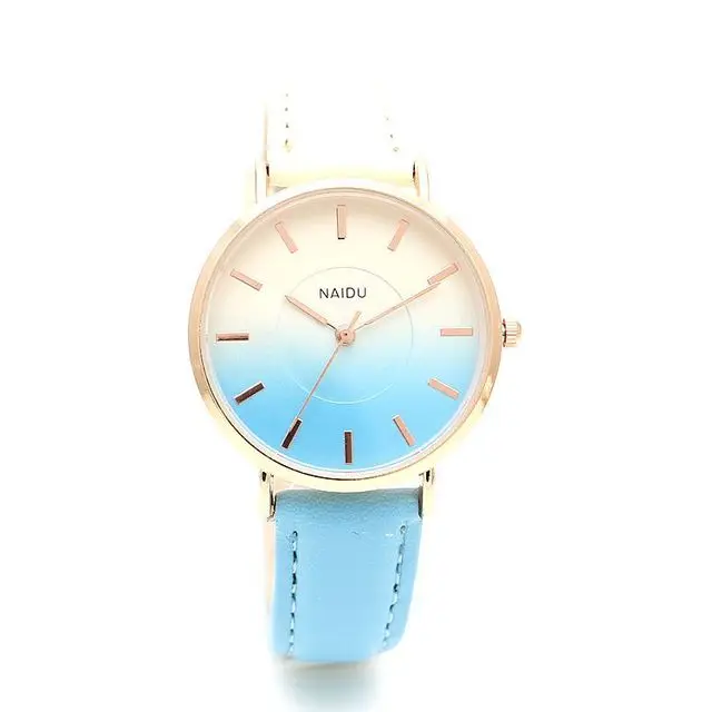 

NAIDU Lady Quartz Watch Wrist Fashion Leather Band Women Custom Logo Watches For Girls Women, 3 colors