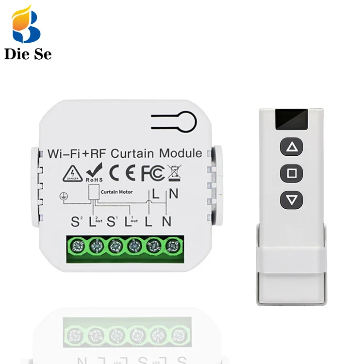 

WiFi RF Smart Curtain Module Switch for Electric Roller Shutter Motor Tuya Wireless Remote Control Work with Alexa Google Home