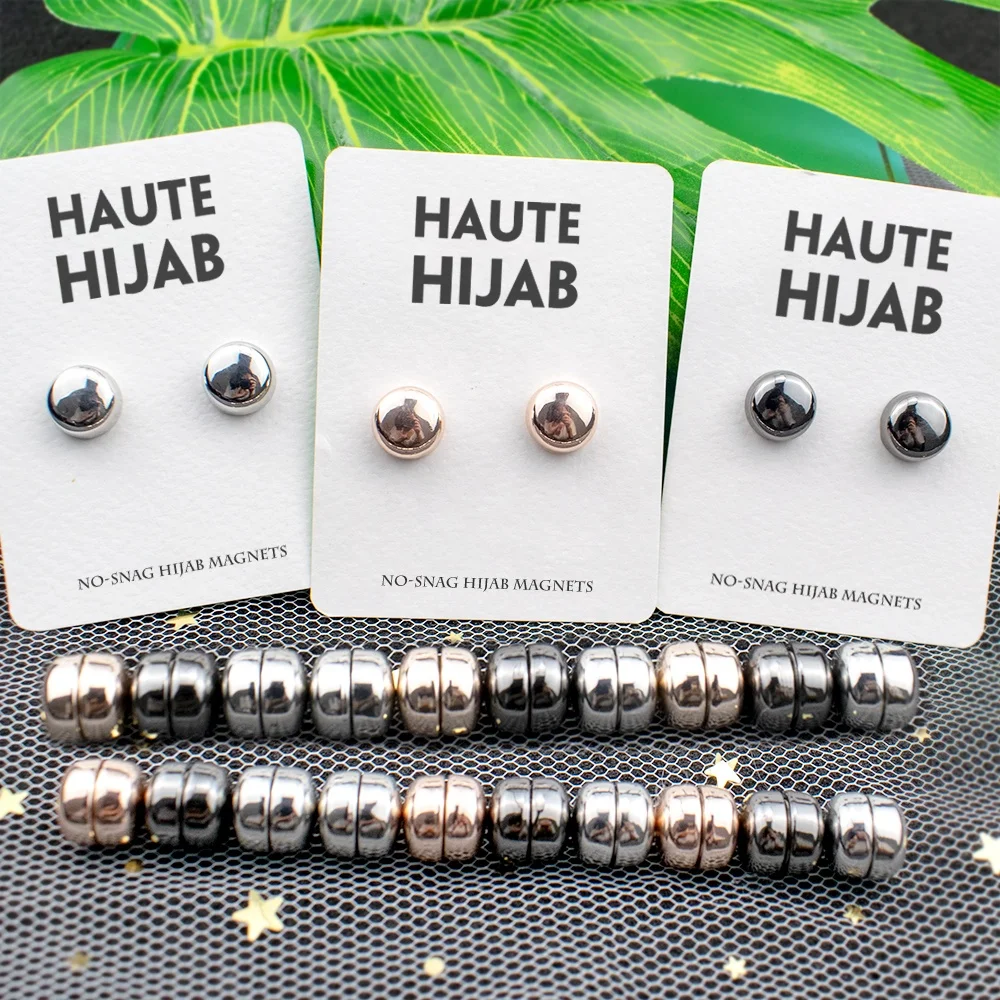 

New Muslim Strong Hijab Magnetic Scarf Pins wholesale Custom Brooch For Women Silk Jewelry Accessories