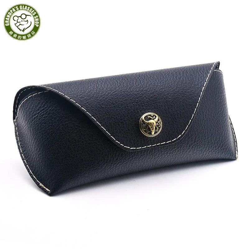 

high quality OEM Custom sunglass case luxury designer personalized portable brown handmade soft PU leather eyeglasses boxes