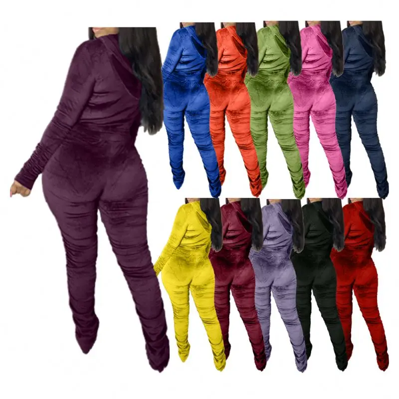 

Autumn 2021 Women Trend Clothing Jogger Sets Wholesale Women Hoodies Velvet Jogger Set Women, Picture