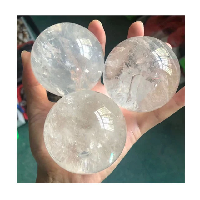 

Wholesale natural carved quartz spheres clear quartz ball crystal healing stones for home decor