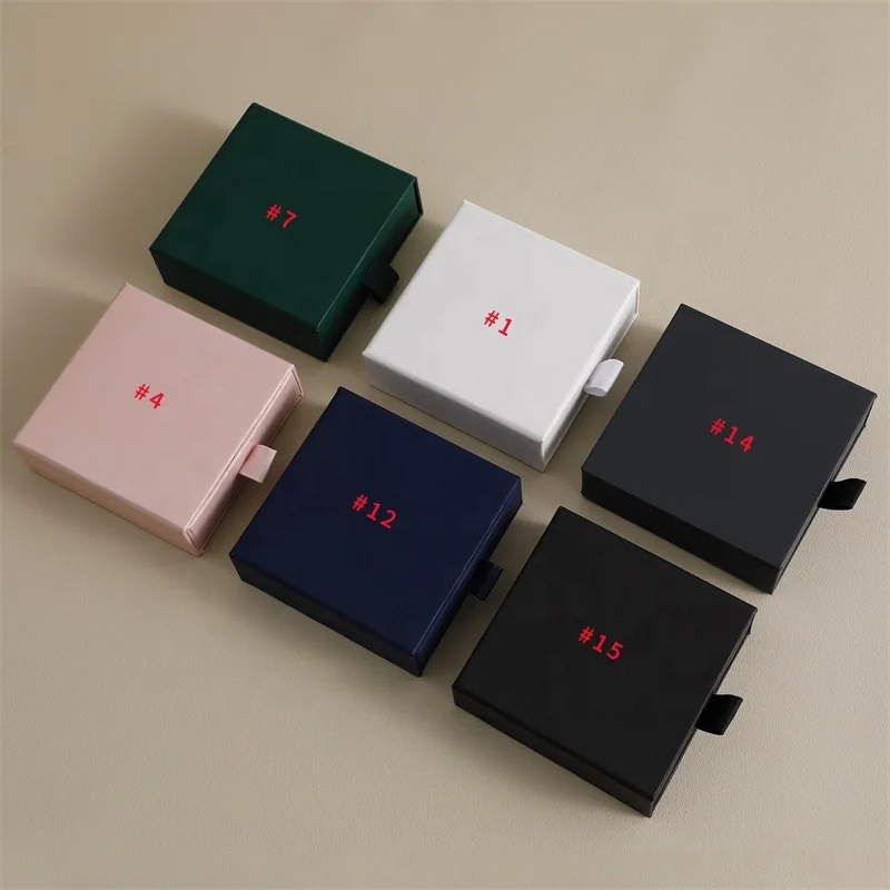 

Wholesale 9*9cm Sliding Jewelry box Jewelry Drawer Box Cardboard Bracelet Ring Earring Necklace Jewelry Box