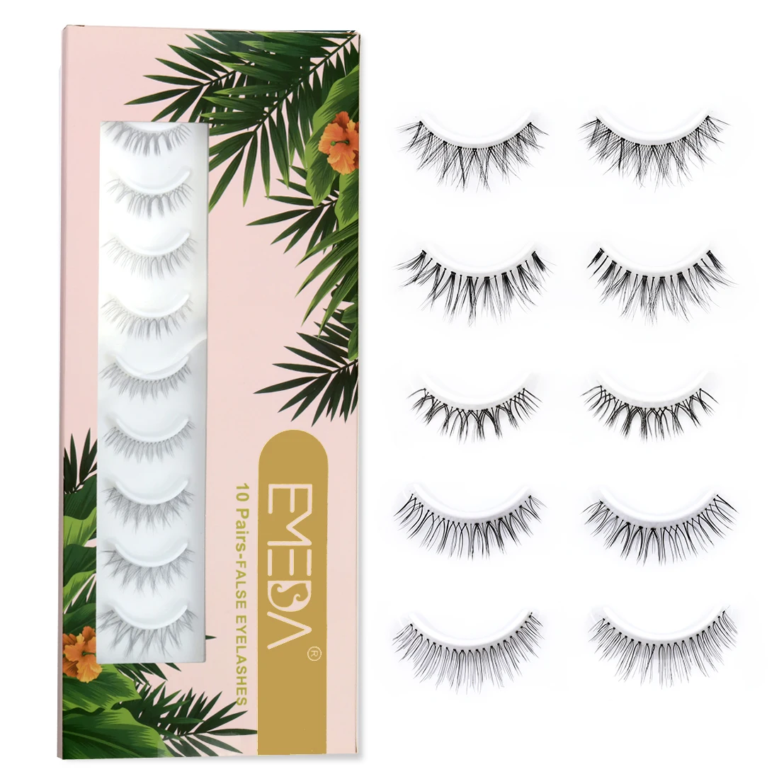 

EMEDA Xmix Wholesale 3D False Silk lashes 10 pairs custom package box In stock, Black
