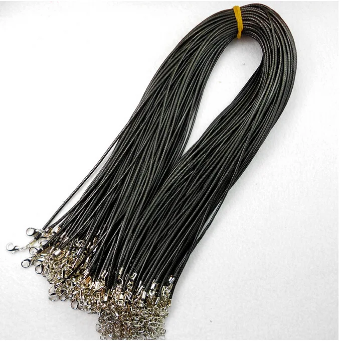 Multi Size Black Waxed Necklace Cord for Jewelry Making