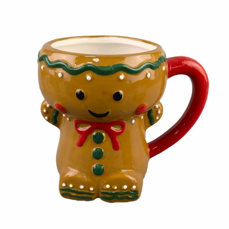 

2023 North American popular Christmas gingerbread penguin snowman party ceramic beer mug