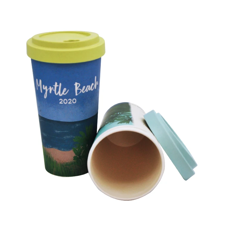 

700ML Natural Travel Bamboo Fiber Mug Eco Reusable Bamboo Coffee Cup, As picture