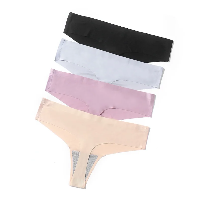 

Stock Seamless Short paragraph Women Panties Nylon Hybrid soft Panty, Black, gray, pink, skin