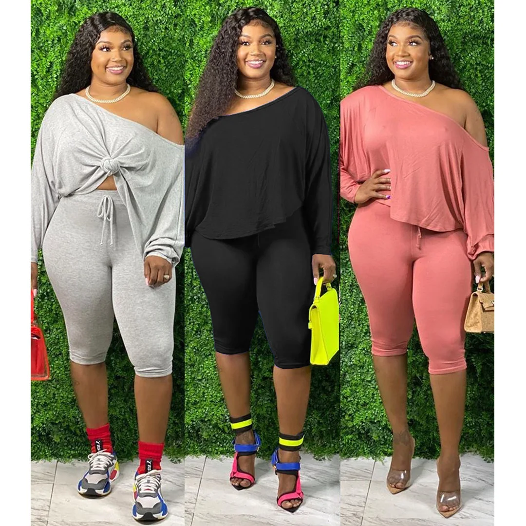 

Plus Szie Clothes Casual Clothes Women Workout Two Piece Set Plus Size Women Clothing, Shown